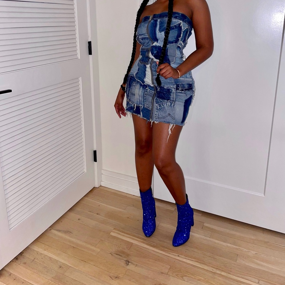 Denim short dress